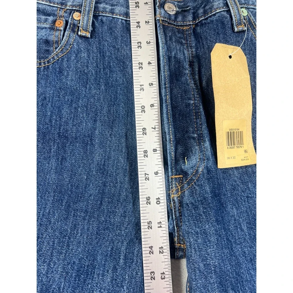 NWT Levis 501 Original Button Fly Jeans 36x32 Dark Wash Style Classic Straight